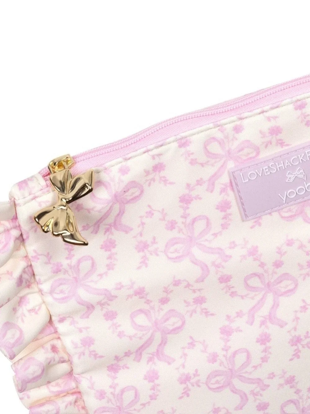 LoveShackFancy x Target-Yoobi Pink Couquette Bows Accessory Pouch